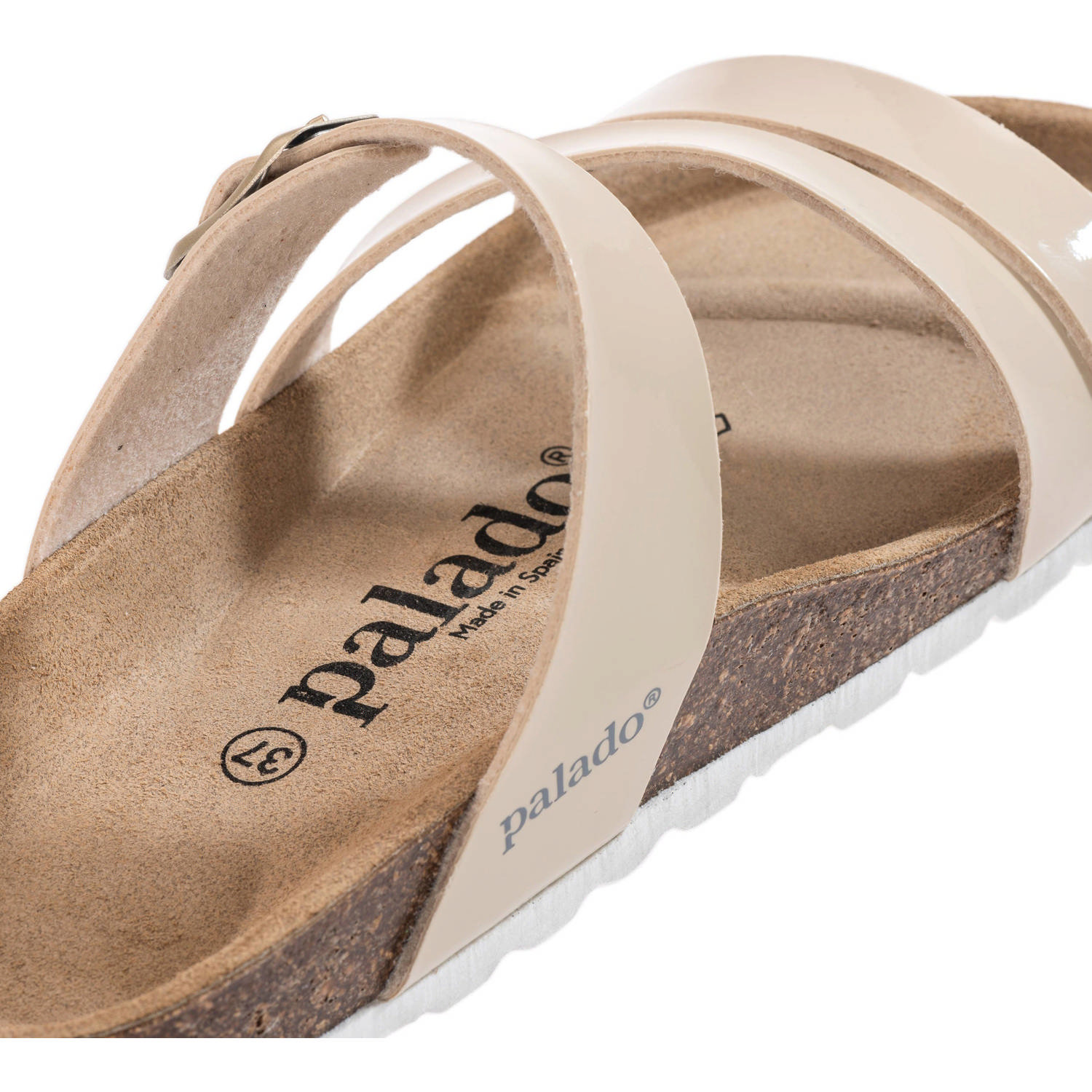Palado Ikaria Lack, Pantoletten, Damen, Beige/Weiß