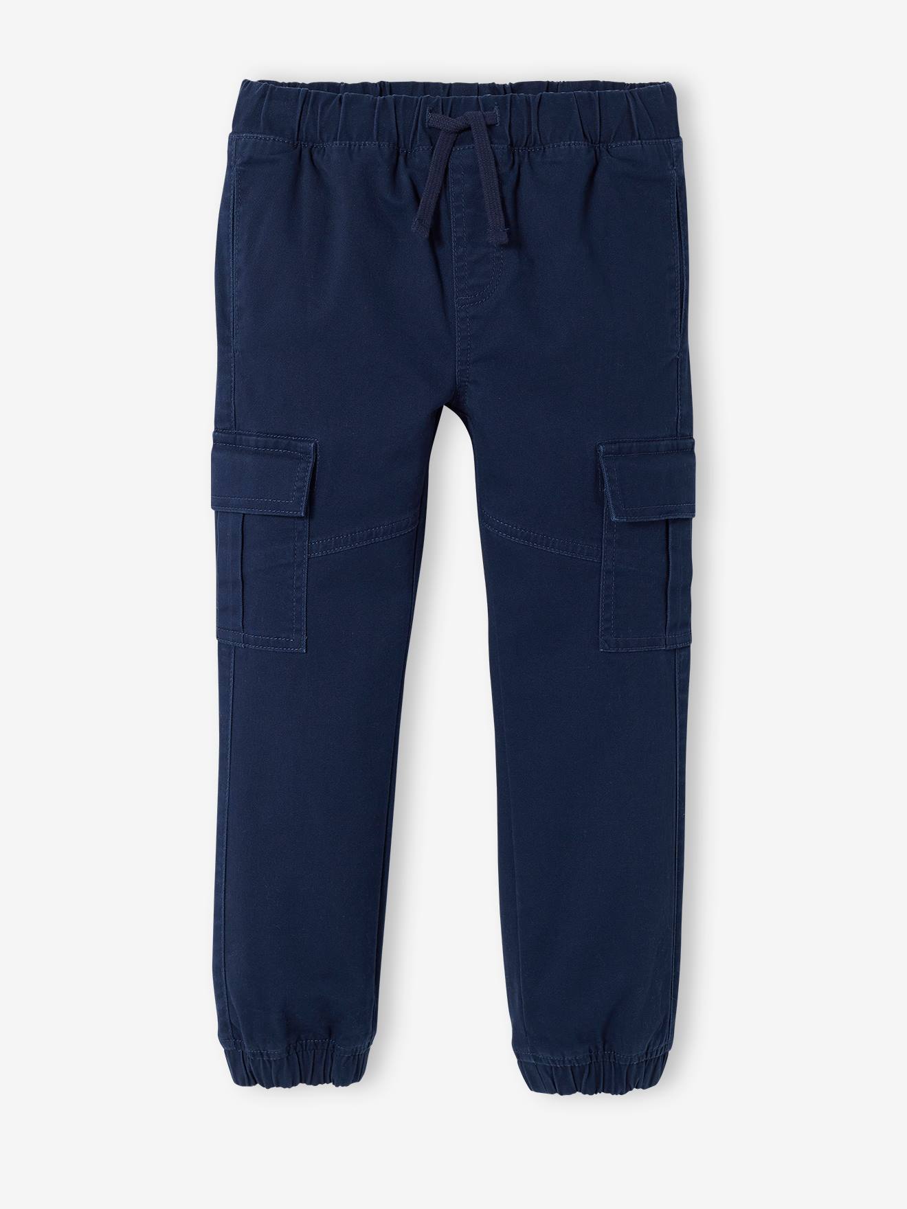 Pantalon battle garçon facile à enfiler navy
