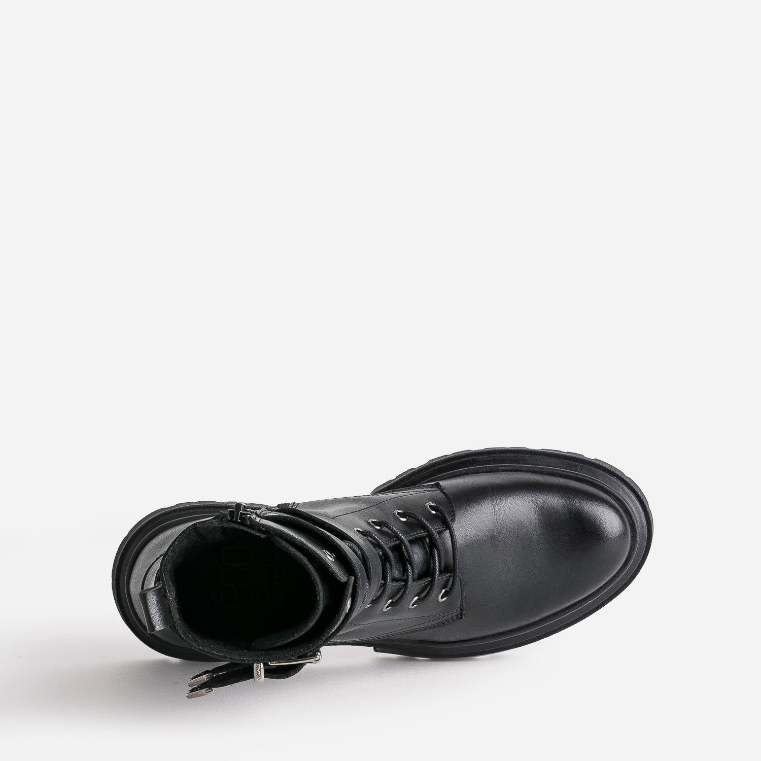 Boots éco-conçu à lacet TEXTO noir avec double boucle