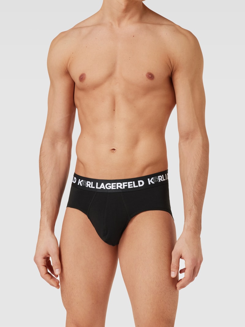 Slip mit Logo-Bund im 3er-Pack Modell 'IKONIK 2.0' in schwarz