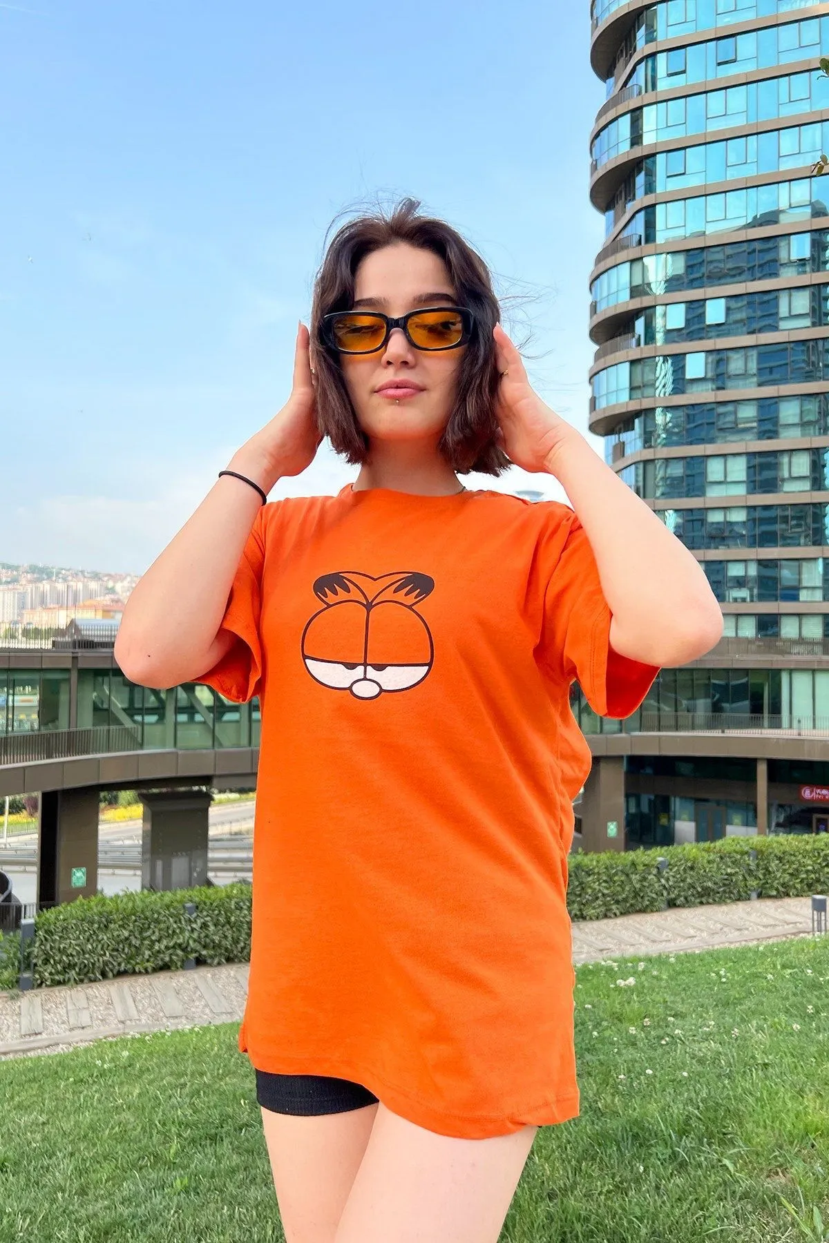 My Blog  Garfield bedrucktes orangefarbenes Oversize-Unisex-T-Shirt