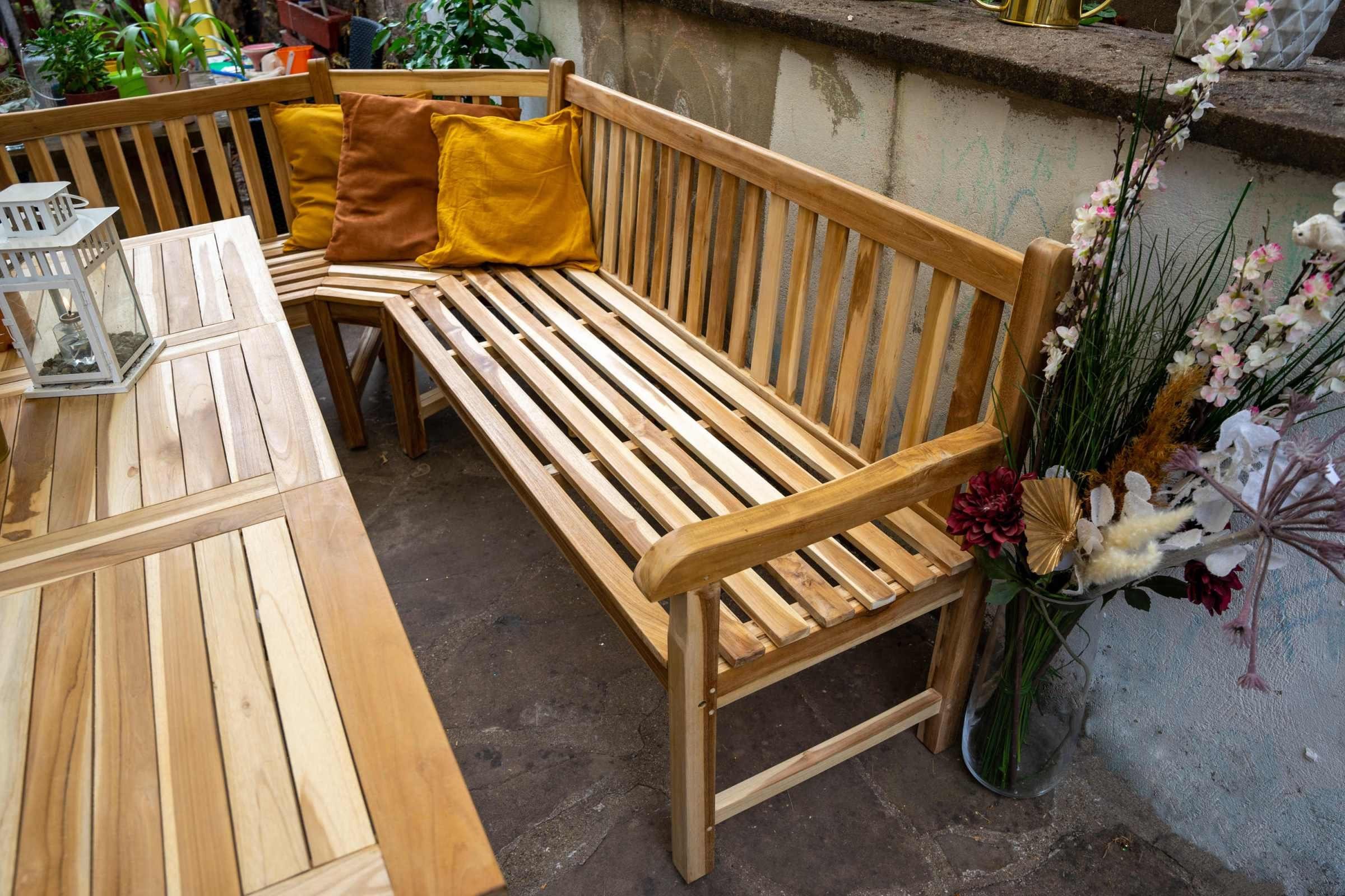 SAM® Gartenbank Felize, Teakholz massiv, 6-Sitzer in naturfarben, tolle Eckbank