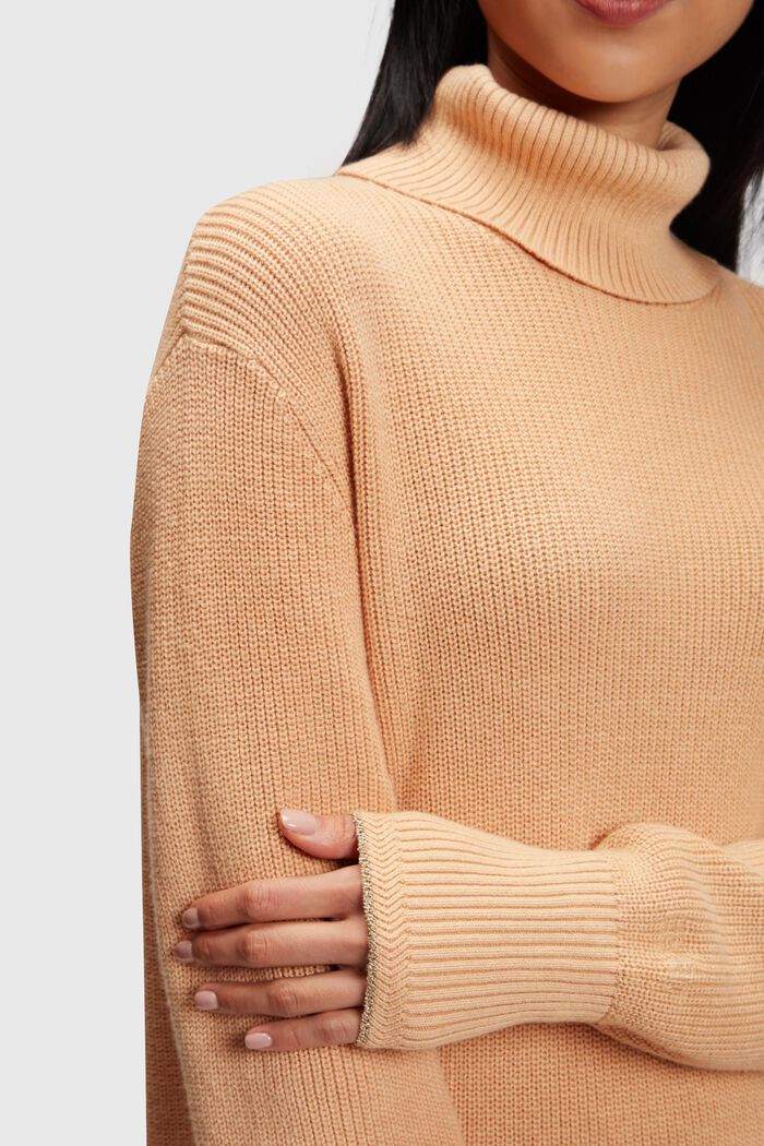 Rollkragen-Strickkleid mit Kaschmiranteil