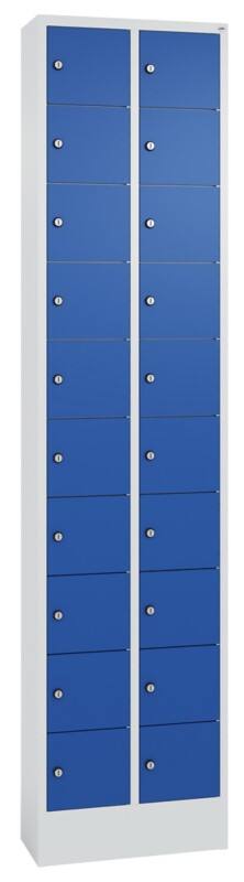 C P Serie 8070 Metall Schließfach 20 Türen Zylinderschloss 460 x 200 x 1.950 mm Lichtgrau 80700-203 S10003