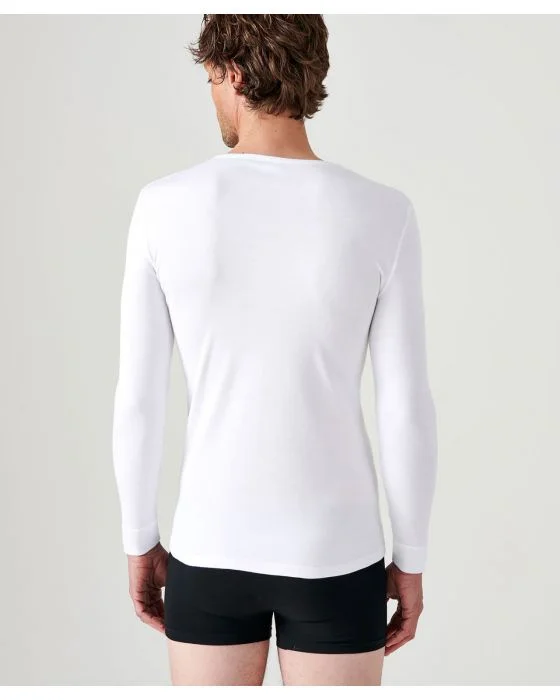Tee-shirt col V, maille interlock Thermolactyl