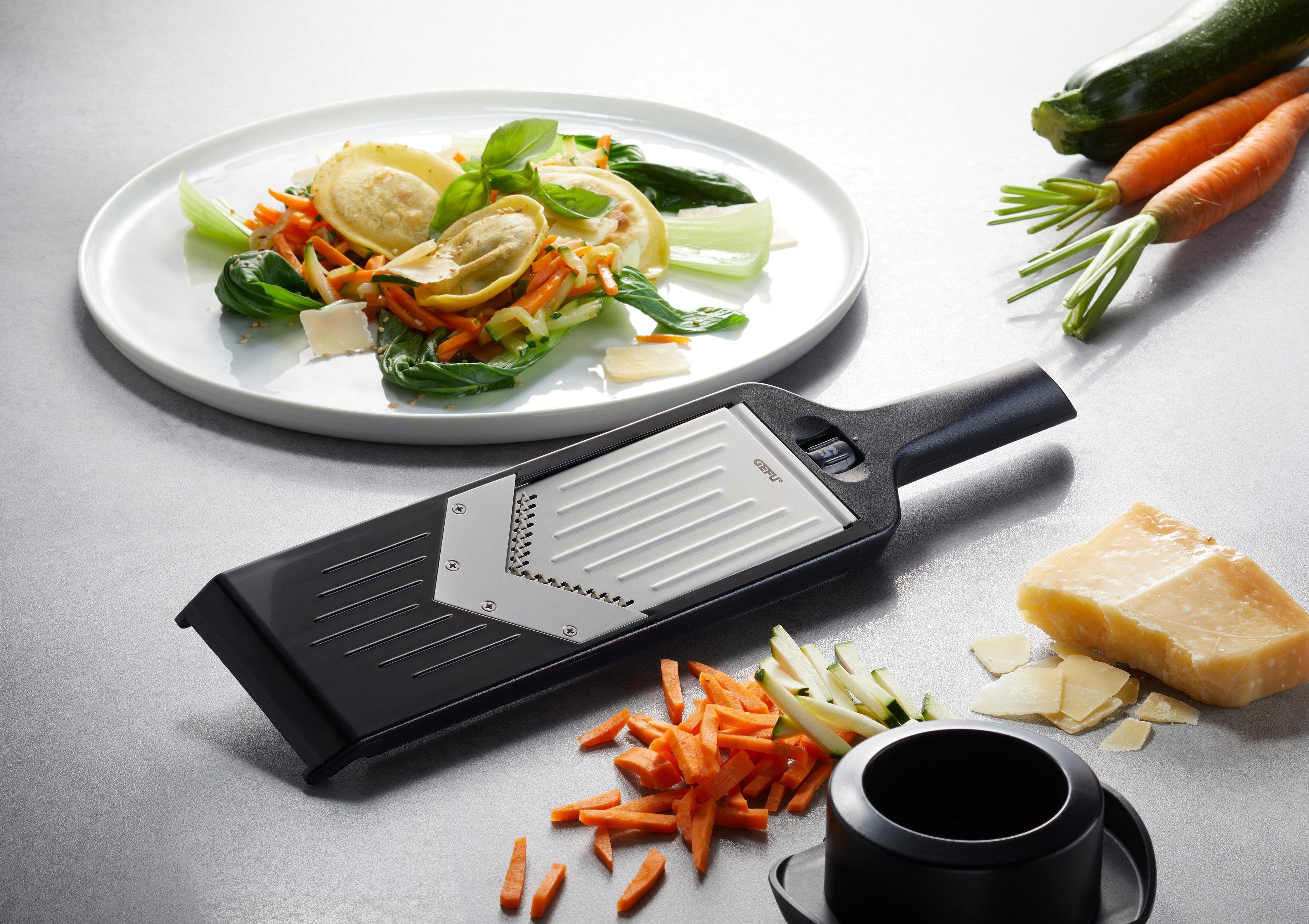 GEFU Gemüsehobel VIOLI ® 2.0, Edelstahl, Kunststoff, V-Hobel Julienne