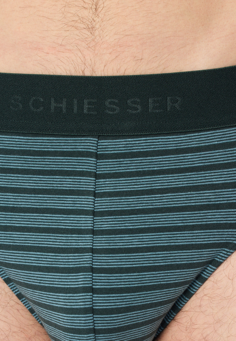 Rio-Slips 3er-Pack Organic Cotton Webgummibund uni/gestreift schwarz - 95/5