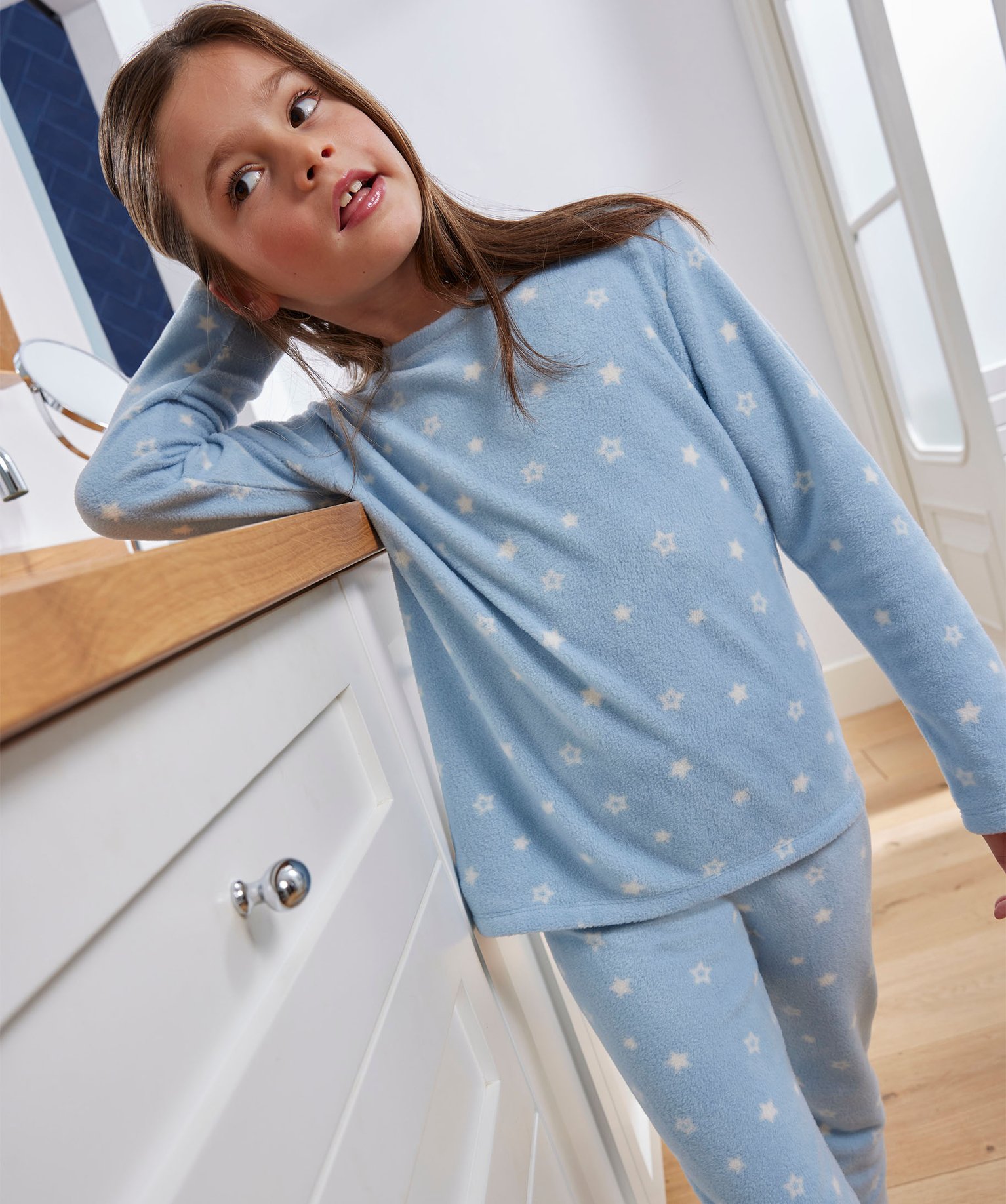 Pyjama en maille polaire à motifs étoiles fille imprime | GEMO