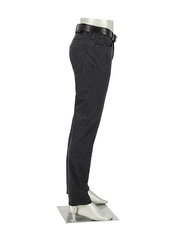 Alberto, Hose Pipe, Regular Fit, Jersey, anthrazit gemustert