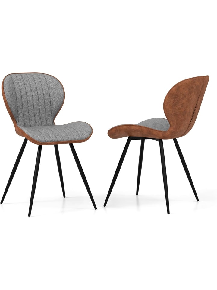 COSTWAY 2er Set Esszimmerstühle in Grau günstig kaufen onesize