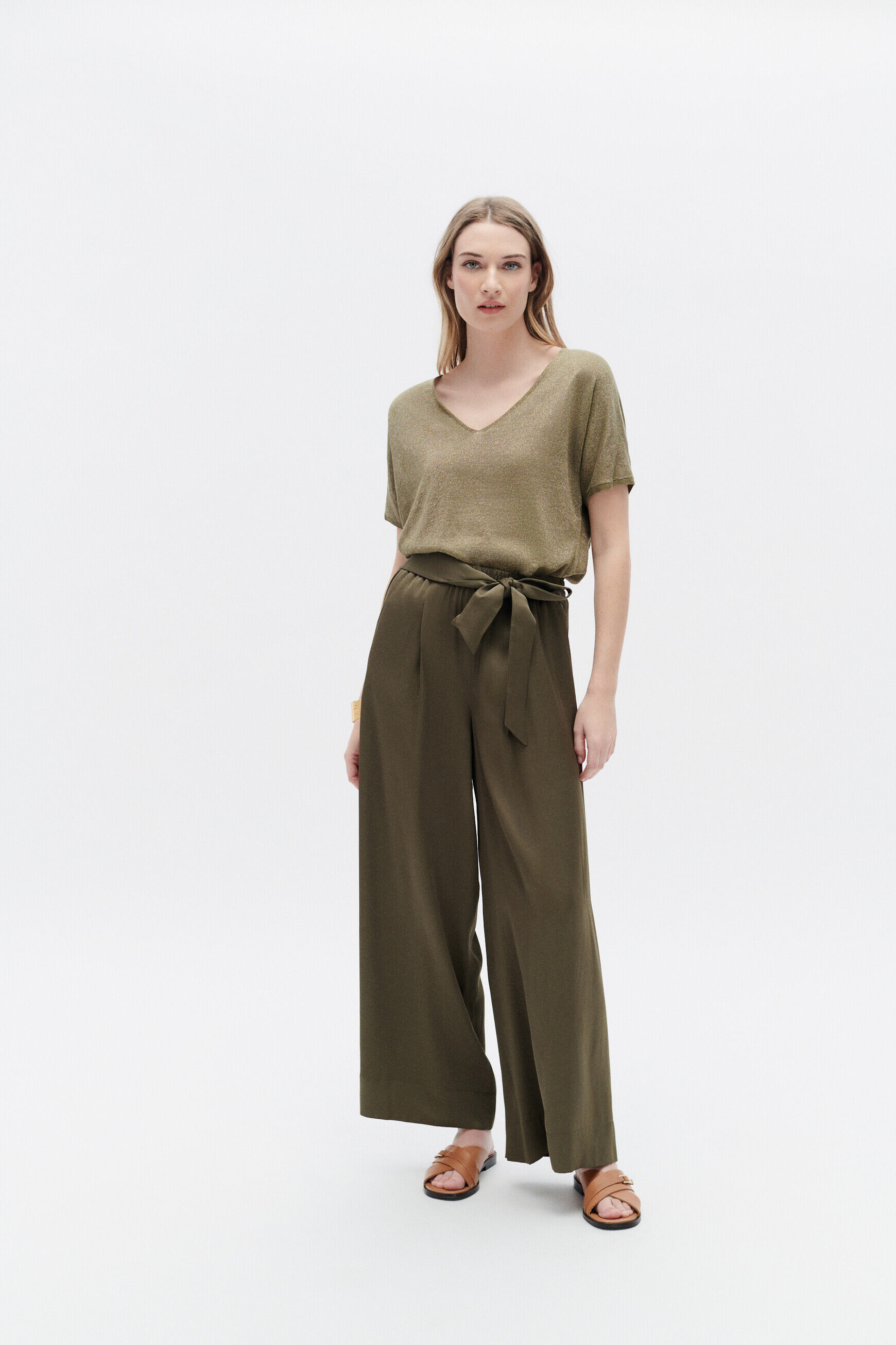 Pantalon phenry vert olive femme