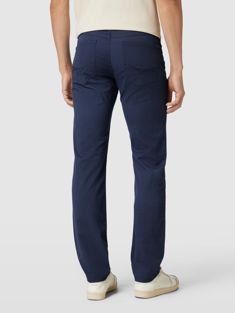 Stoffhose mit Strukturmuster in marineblau