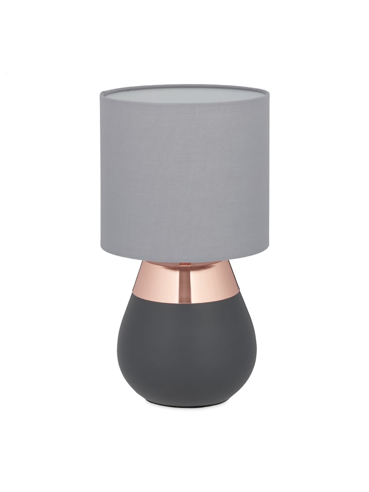 relaxdays Nachttischlampe in Grau/Kupfer - (H)32,5 x Ø 18 cm günstig kaufen onesize
