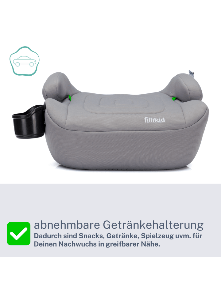 fillikid Sitzerhöhung mit verlängerbarer Isofix i-size Exklusiv in Grau günstig kaufen onesize