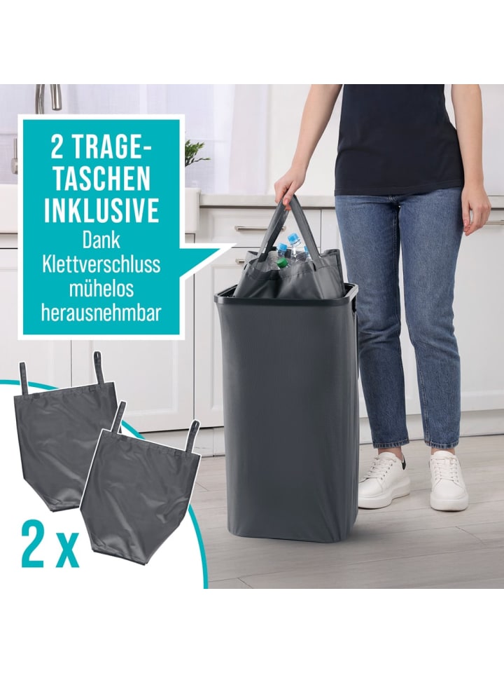 EASYmaxx EASYmaxx Pfandflaschen-Sammelbehälter, 100 l - 2 Tragetaschen & Klettverschluss günstig kaufen onesize