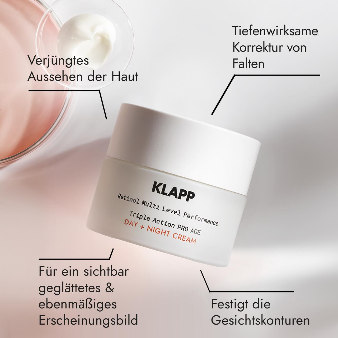 Crema de día y de noche Klapp Resist Aging Retinol Triple Acción Pro Age