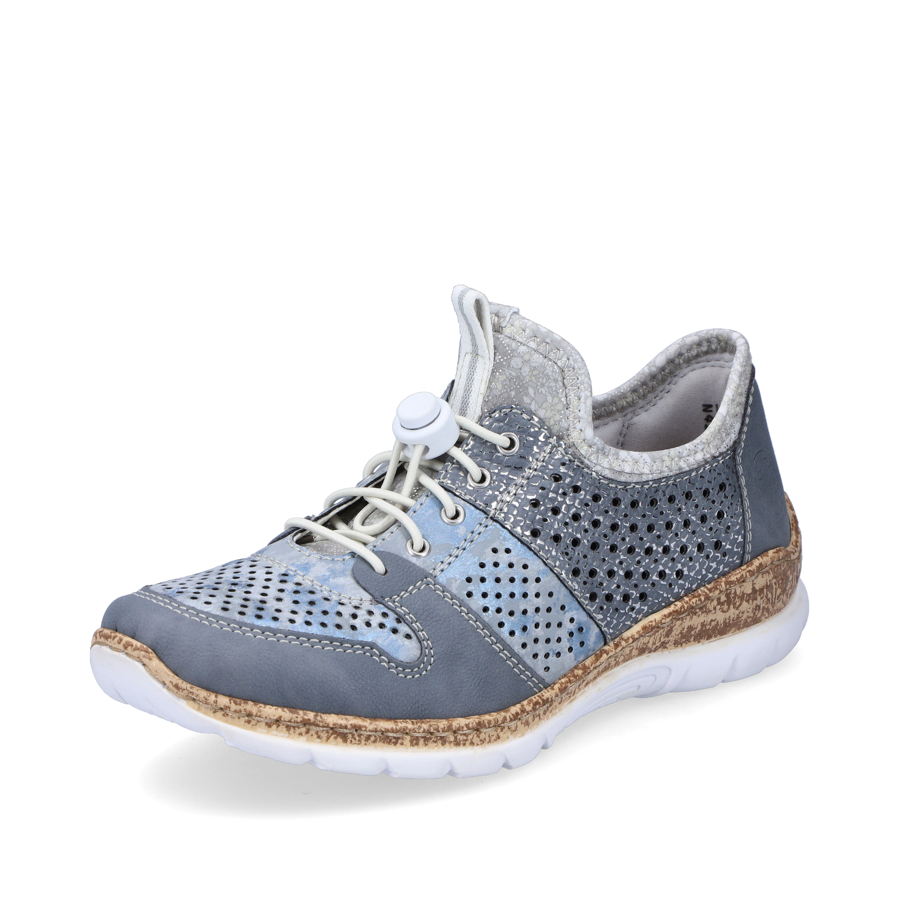 Rieker Damen Slipper metallic-blau