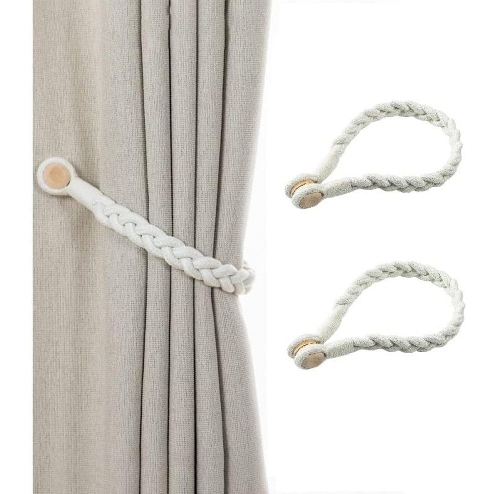 Raffhalter Vorhang Raffhalter Magnet, Boho-Stil, geflochten, für Zuhause1 Paar, FELIXLEO