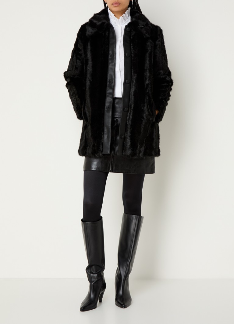 Claudie Pierlot Faux fur coat with side pockets