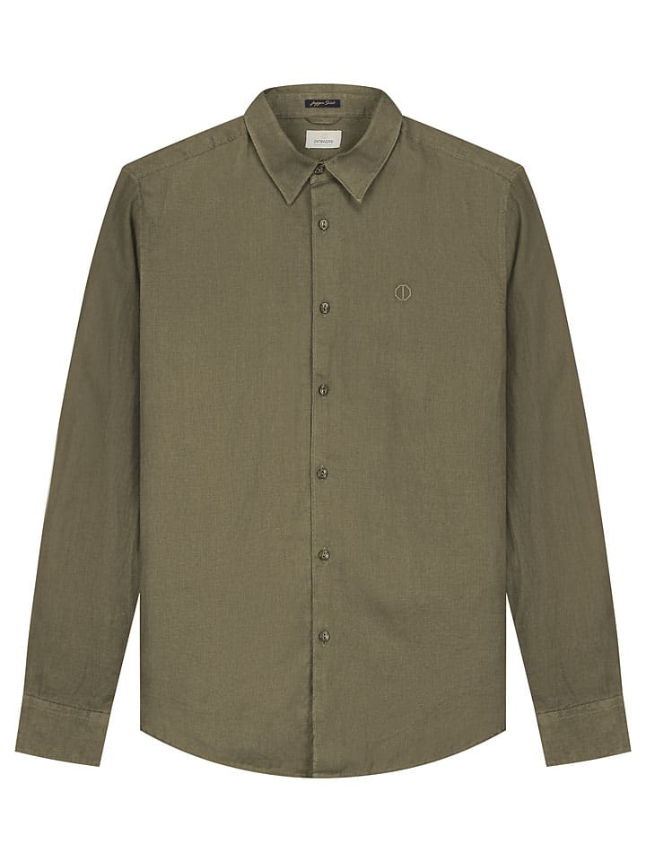 DSTREZZED Leinen-Hemd in Khaki günstig kaufen