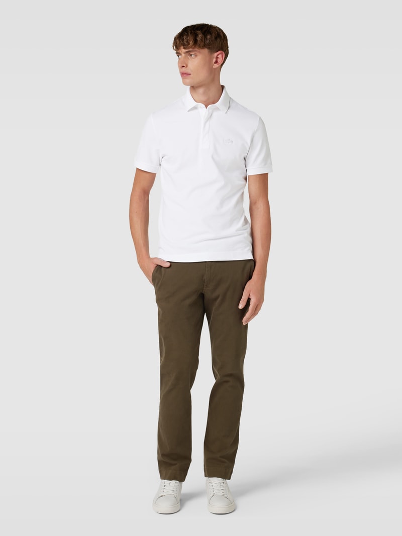 Poloshirt mit Logo-Stitching in weiß