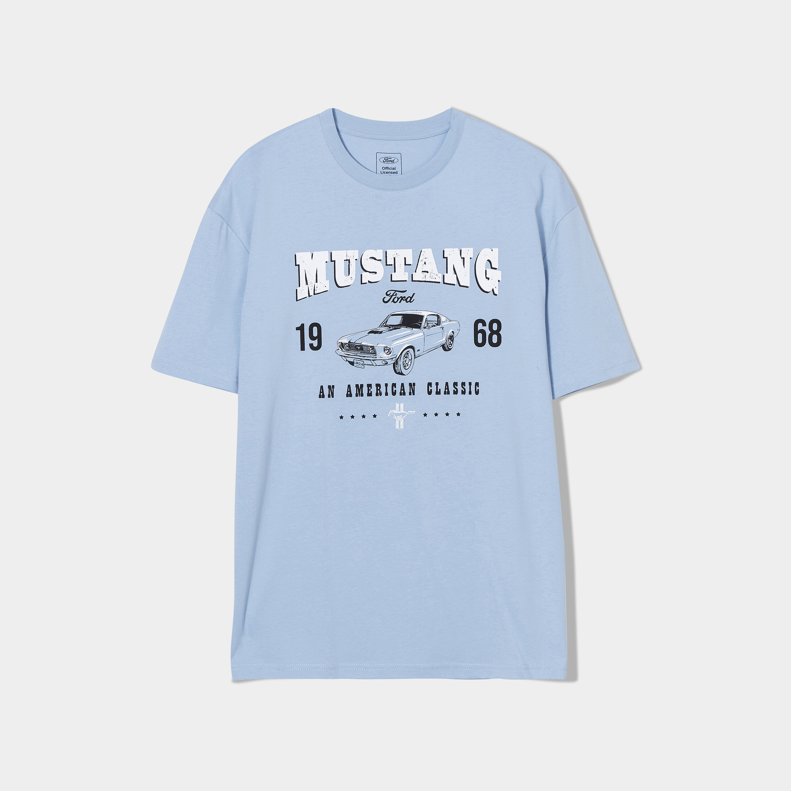T-shirt manches courtes coton Mustang bleu homme | La Halle