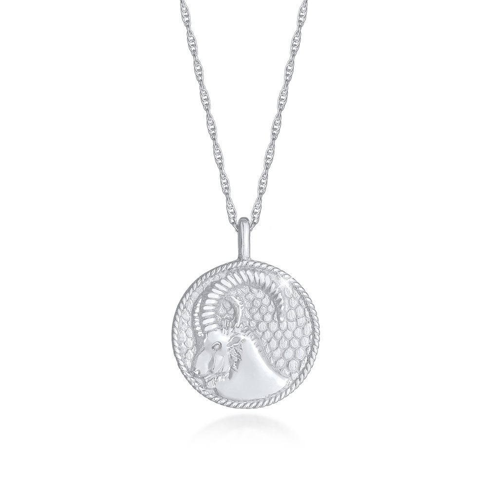 Elli Elli Collier Pièce de monnaie antique de zodiaque Capricorne pour dames Trend Ast Bijoux