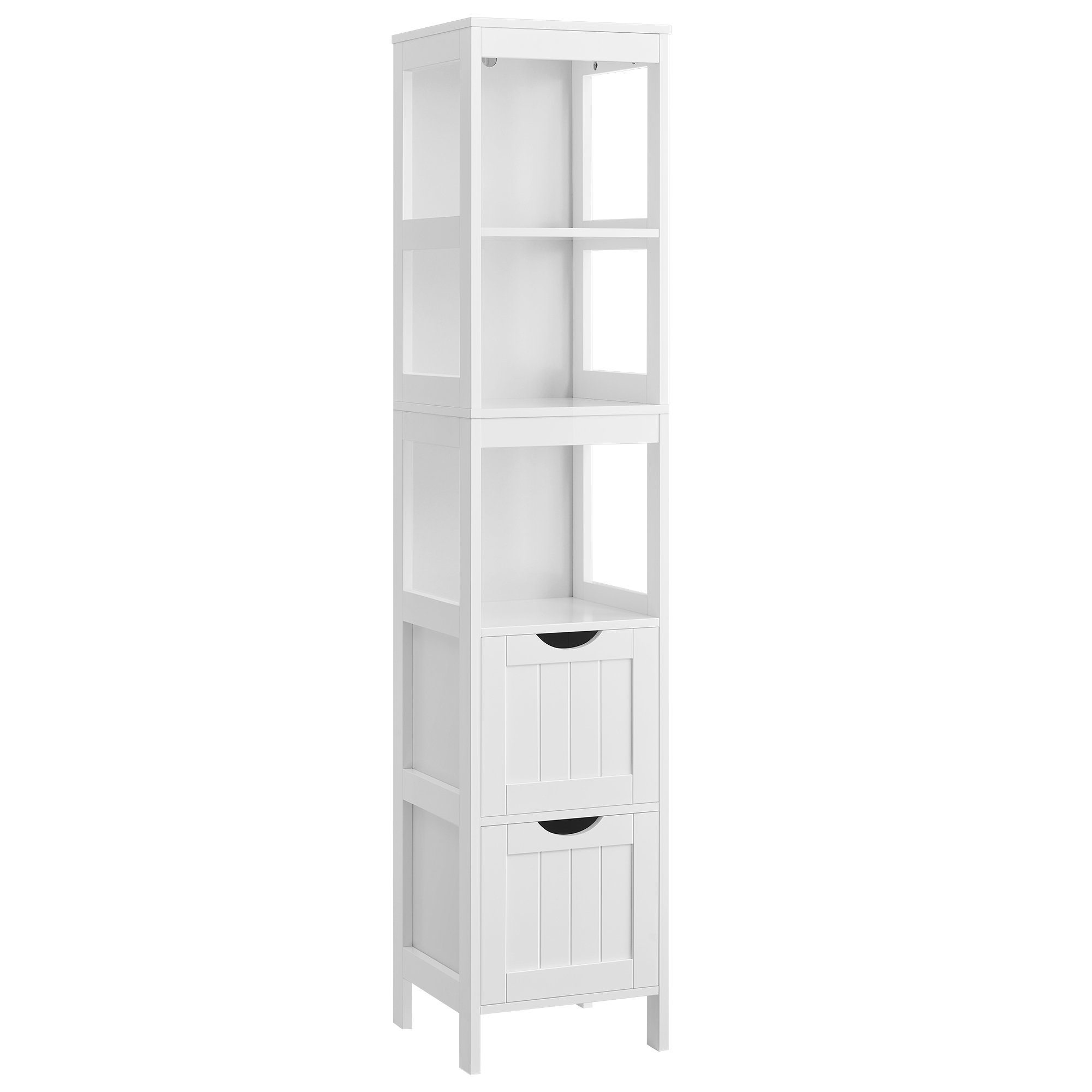 VASAGLE Badkommode Badezimmerschrank, 2 Schubladen, 3 offene Fächer