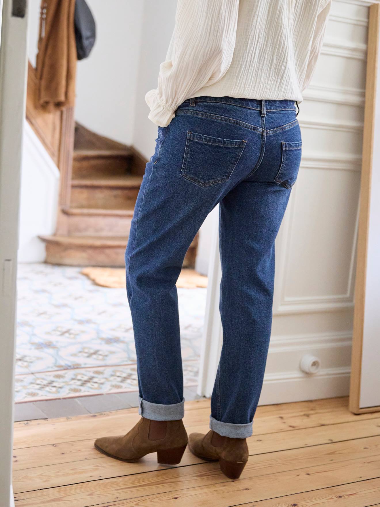 Vertbaudet Umstand-Jeans, Straight-Fit - blue stone