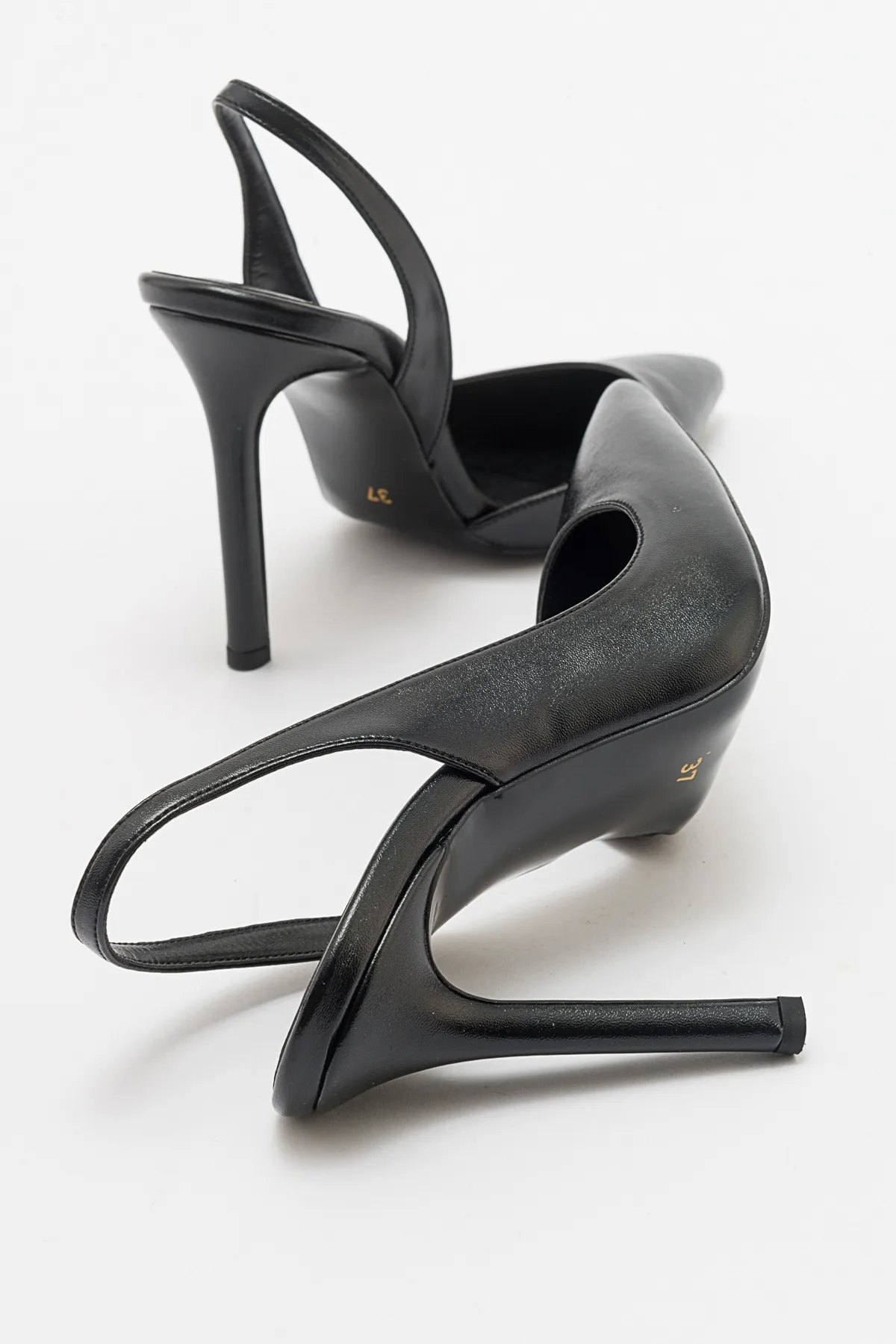 LuviShoes  TWINE Schwarze Haut Damenschuhe mit Absatz