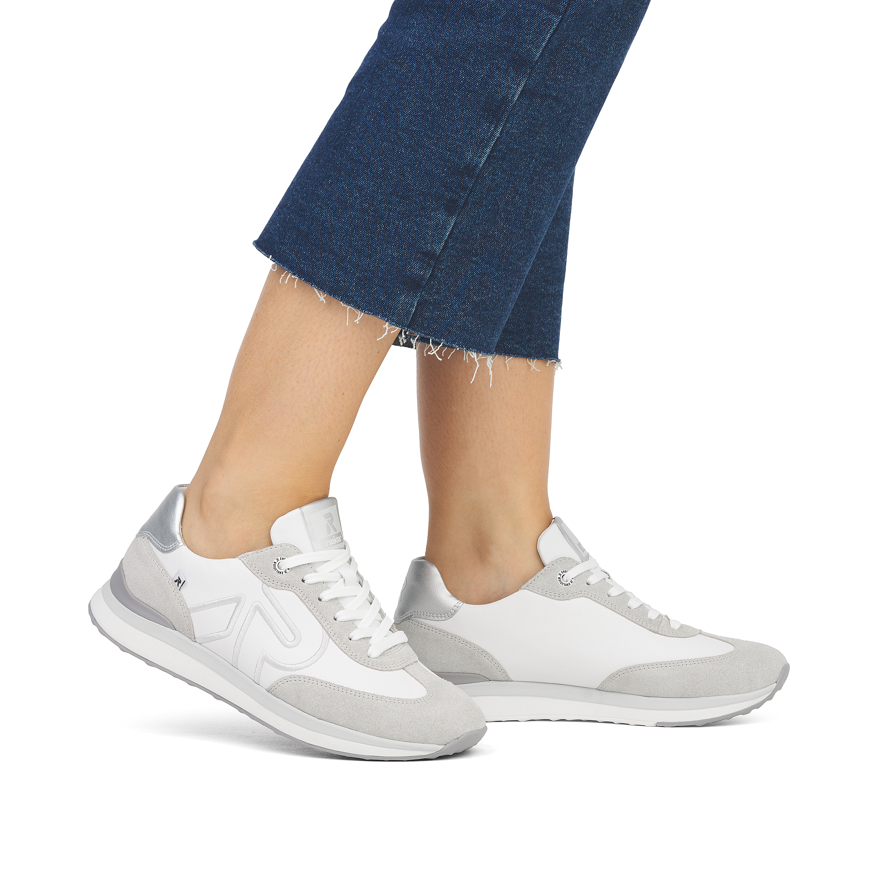 Rieker Damen Sneaker Low pearl-white clay-beige