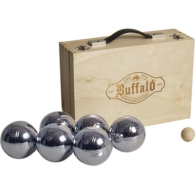 Buffalo Metall Jeu de Boules Satz in Holzkiste