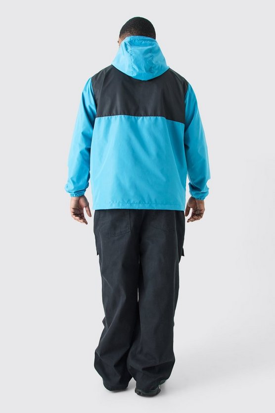 Plus Man Colorblock Windbreaker mit Kapuze
