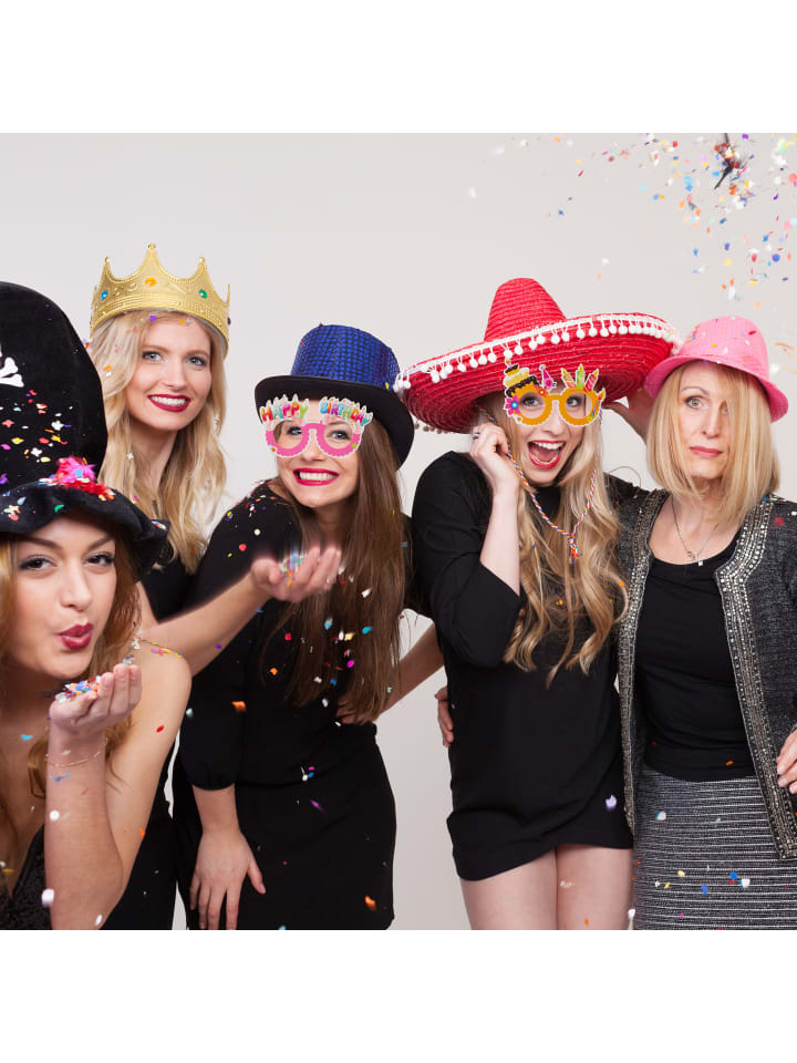 relaxdays Partybrillen Happy-Birthday 6er Set in Bunt günstig kaufen onesize