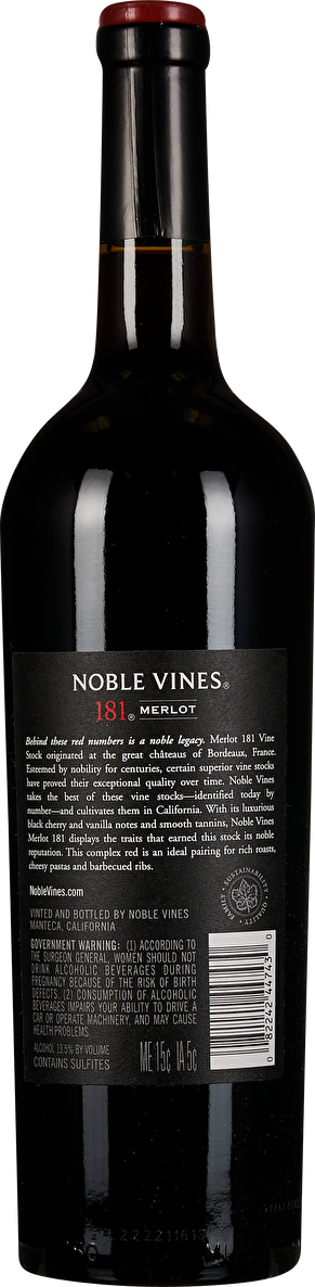 Noble Vines Collection 181 Merlot Lodi 2020