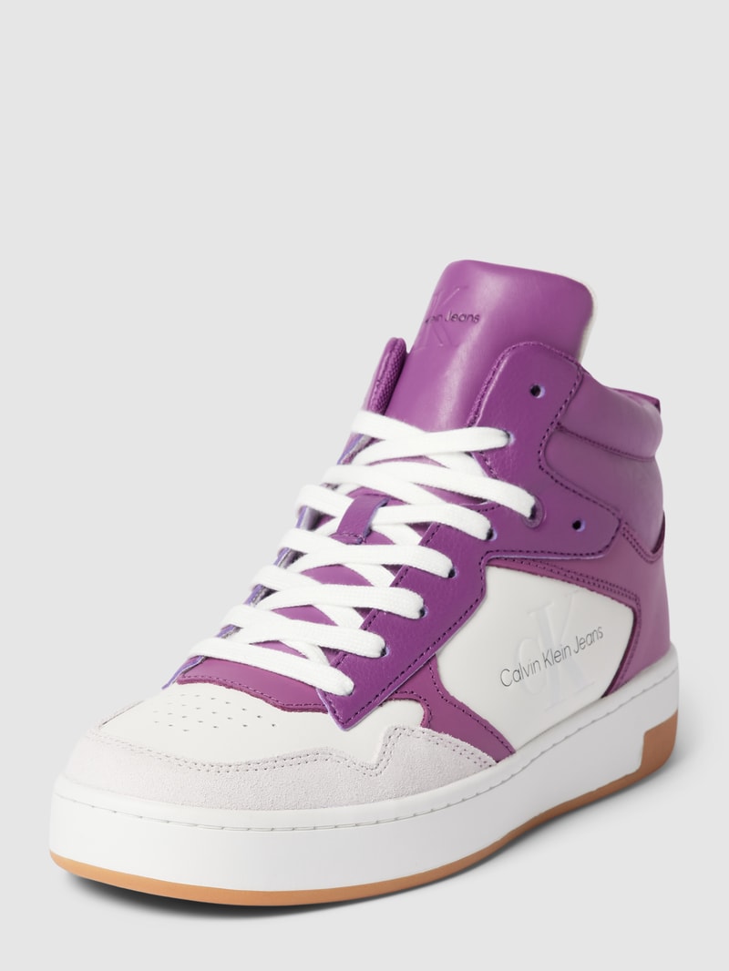 High-Top-Sneaker mit Label-Print Modell 'BASKET' in lila