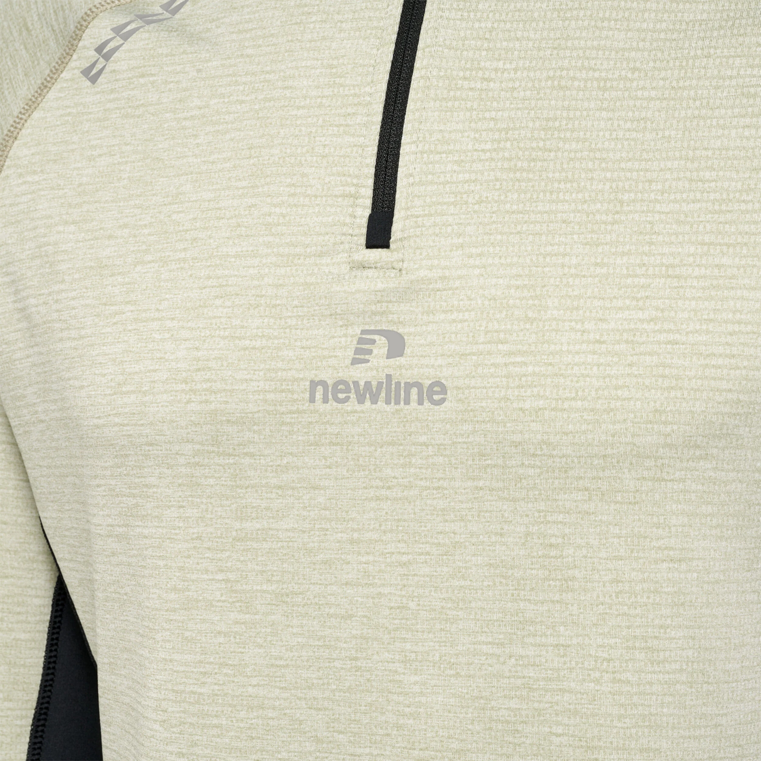 Mesa Half-Zip Lauftop Herren - Beige, Schwarz