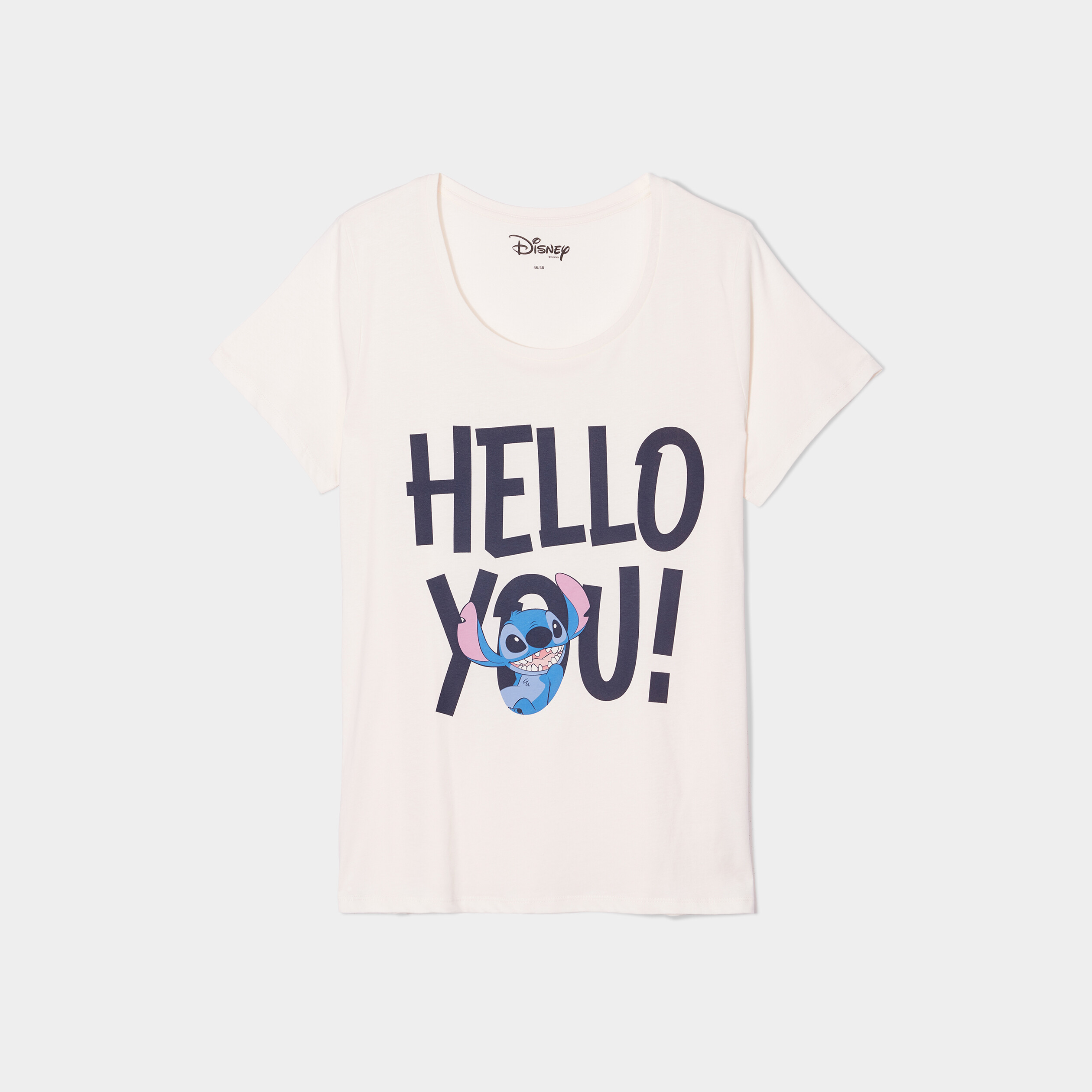 T-shirt manches courtes coton Stitch rose pastel femme grande taille | La Halle