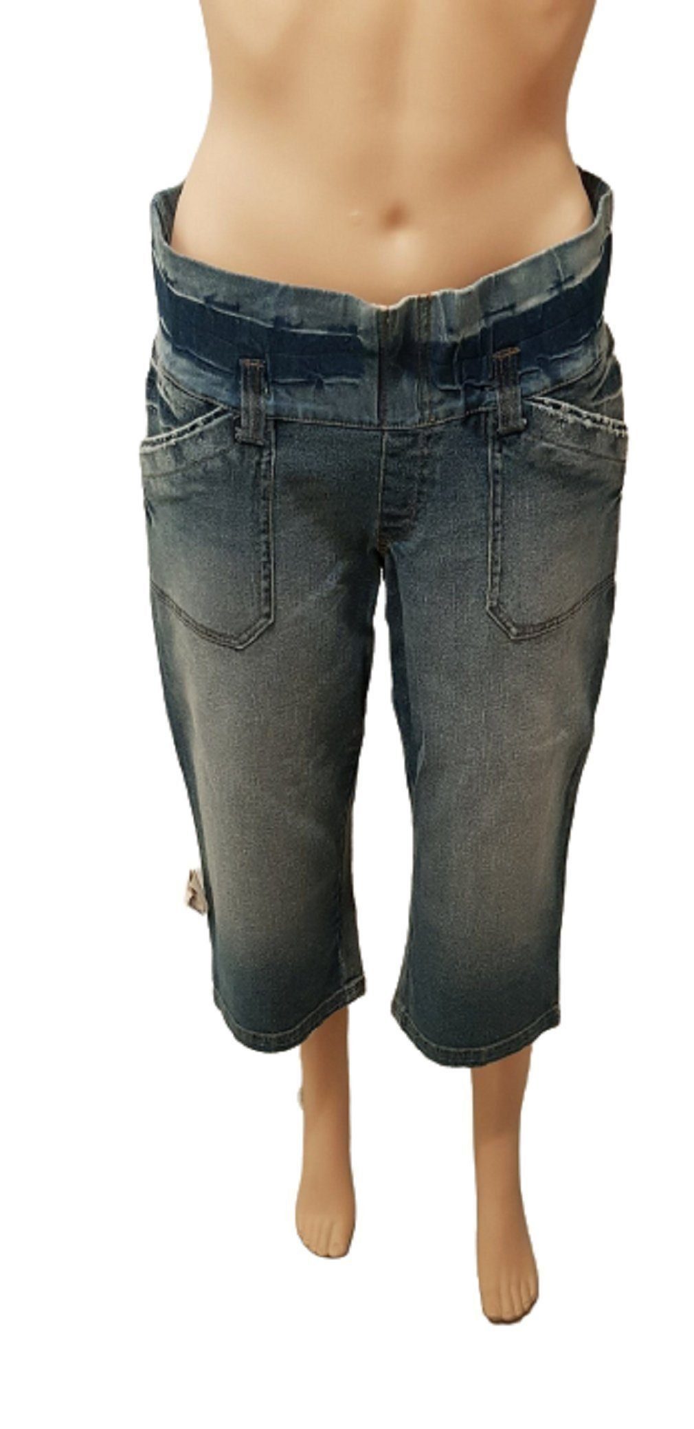 fischer collection Umstandshose ORA-22108 blau Jeanscapri