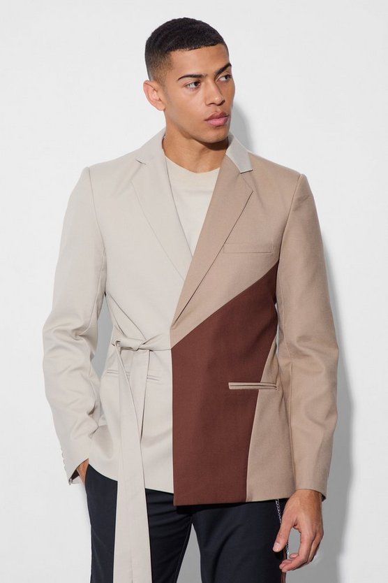 Slim-Fit Wickel-Anzugjacke