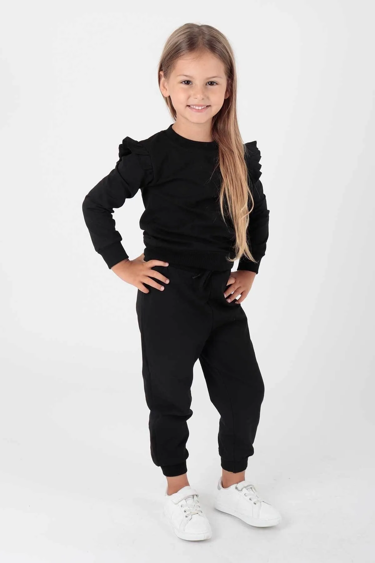 AHENGİM  Rüschen-Trainingsanzug-Set für Mädchen Ak2203