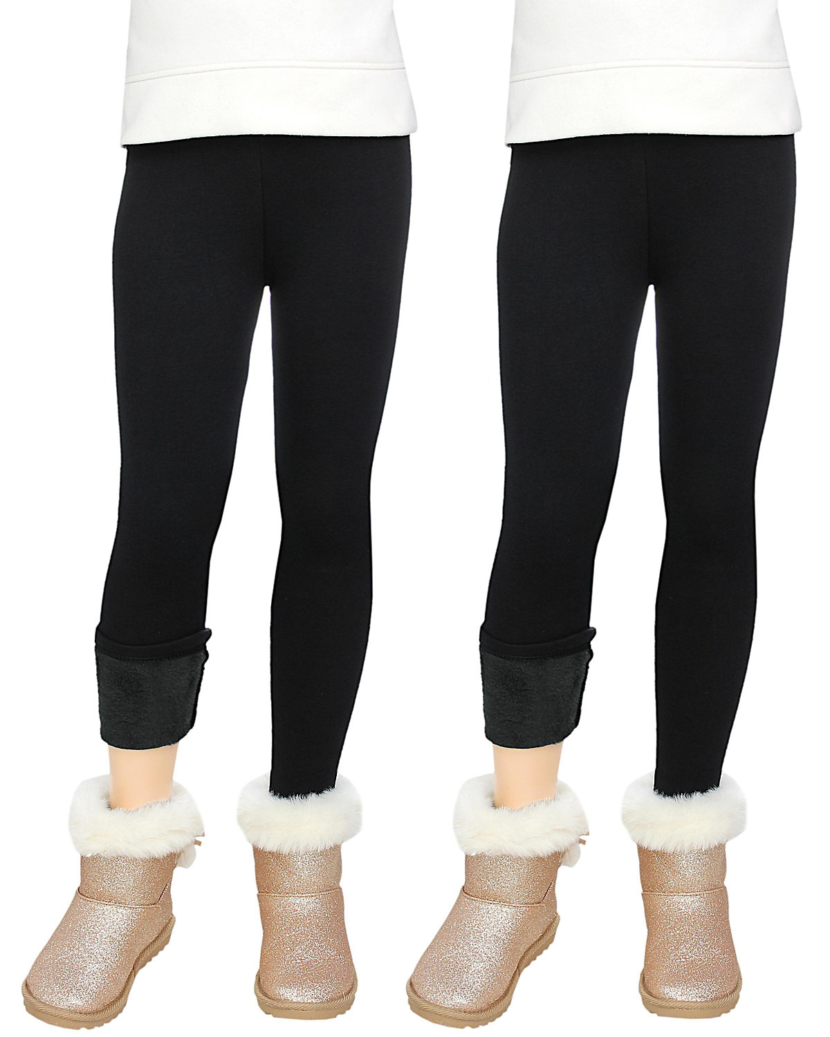Mädchen Winter Leggings 2er PACK Gefüttert für Mädchen