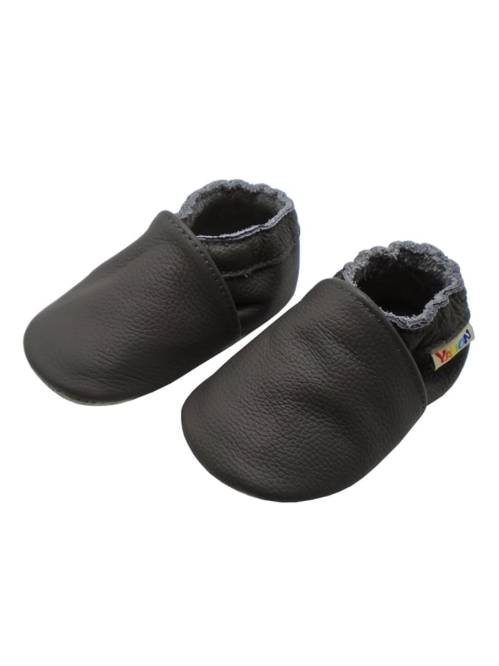 Yalion Leder-Krabbelschuhe in Schlamm günstig kaufen