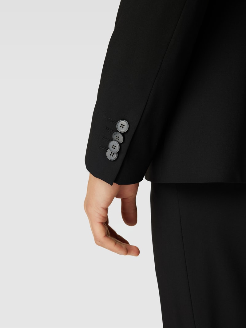 Slim Fit 2-Knopf-Sakko mit Pattentaschen in schwarz