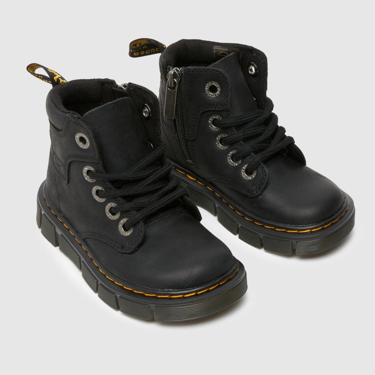 Dr Martens svarta raffe ankelstövlar för pojkar, småbarn