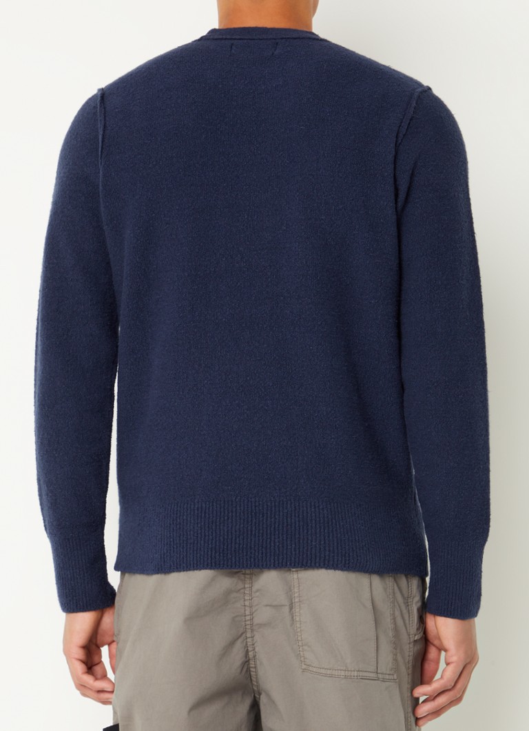 Pulover Stone Island 534D2 tricotat gros cu logo brodat
