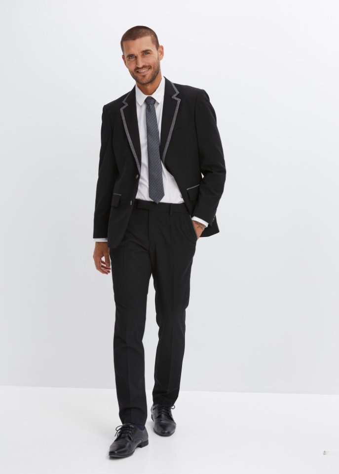 Anzug (3-tlg.Set): Sakko, Hose, Krawatte Slim Fit