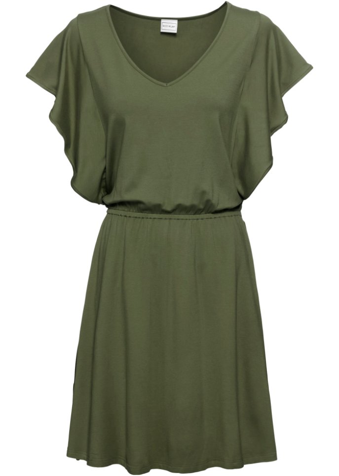 Jerseykleid mit Volant-Ärmeln