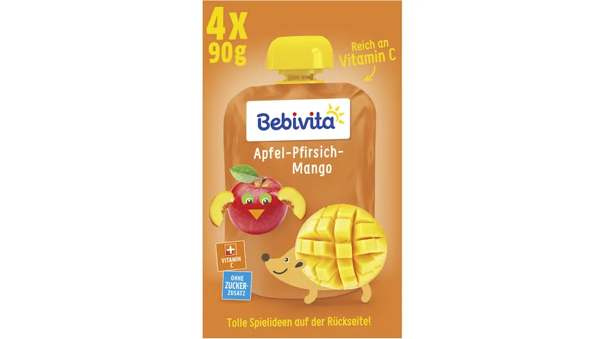 Bebivita Quetschbeutel Frucht Apfel-Pfirsich-Mango 360 g
