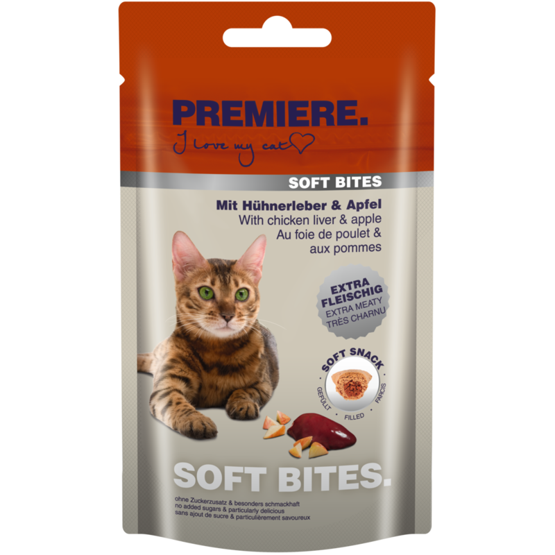 PREMIERE Snacks PREMIERE Soft Bites Hühnerleber & Apfel 3x40 g